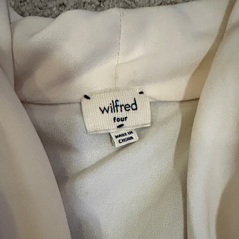 (228)Wilfred Aritzia Cream Wrap Dress Size 4 - Picture 2 of 6